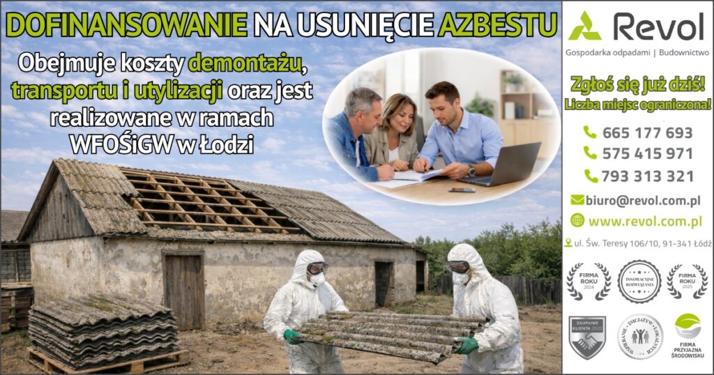 „Dofinansowanie na usunięcie azbestu – Województwo Łódzkie”