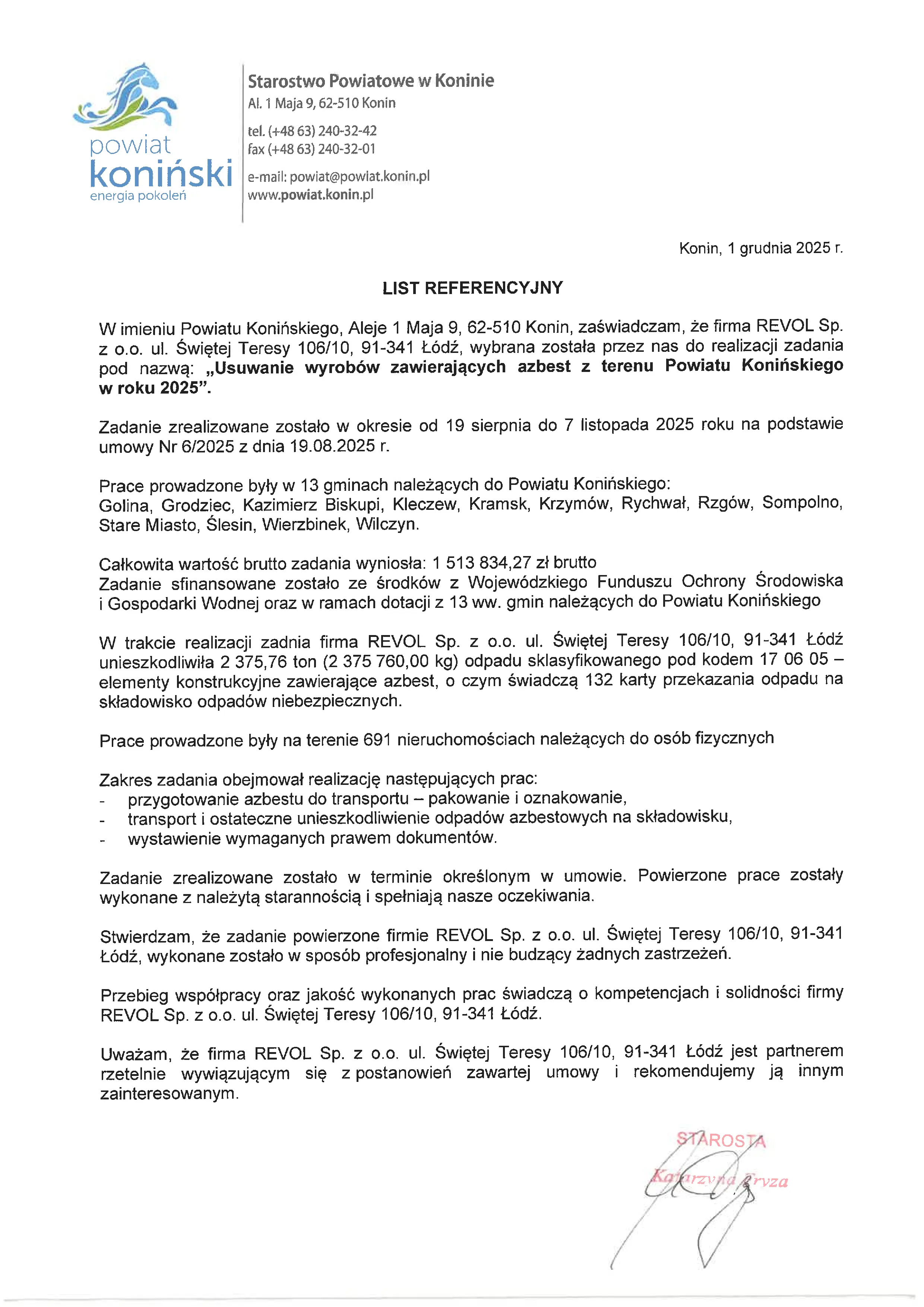 referencje firmy Revol 01.12.2025