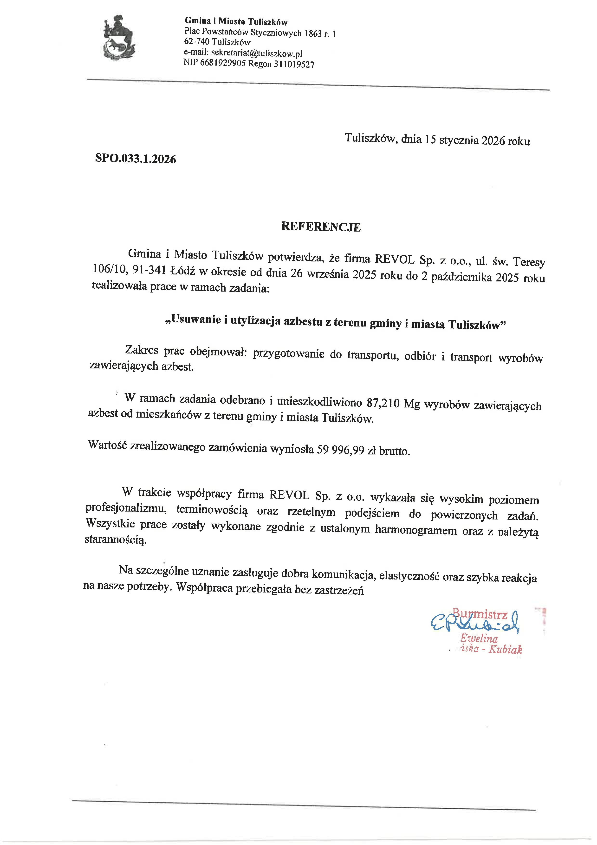 referencje firmy Revol 15.01.2026r.