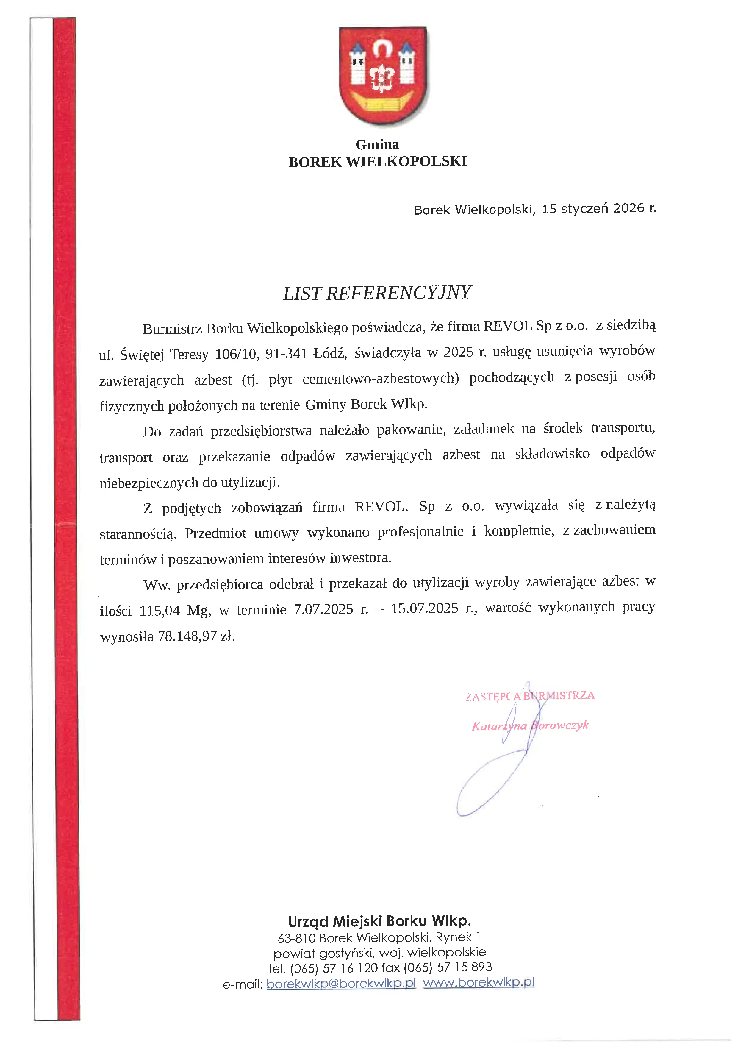 referencje firmy Revol 15.01.2026rr