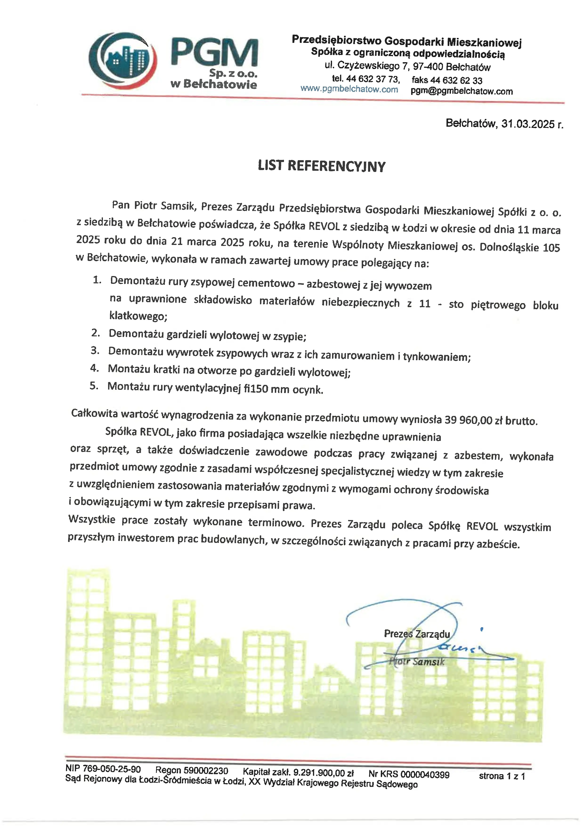 referencje firmy Revol 31.03.2025